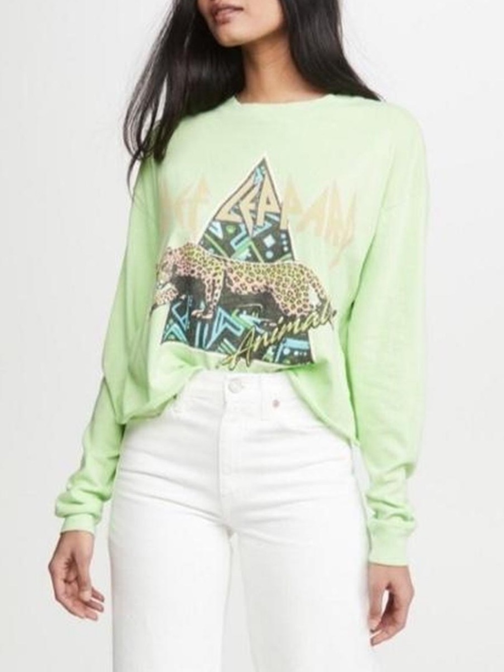 Urban Outfitters Light Mint Graphic Long Sleeve Tee